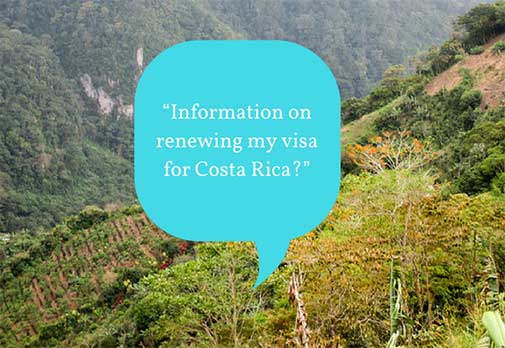 Information on renewing my visa for Costa Rica?