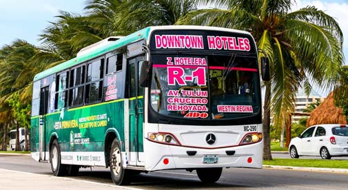 Traveling by Bus in the Riviera Maya, Mexico