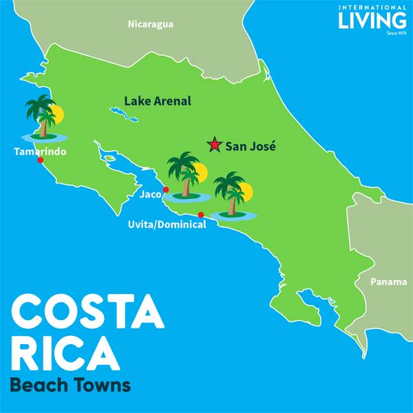 map of the costa rica beaches 
