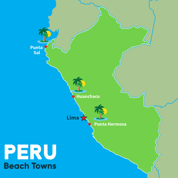 Peru Map Beach Towns
