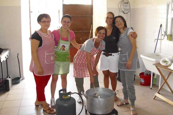 Valerie and her friends during the annual winter festival in Basilicata, Italy.