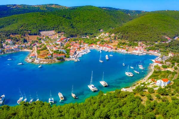 Fiskardo village in Kefalonia. 