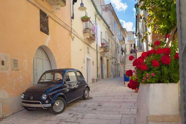 narrow street in the ancient town of Lecce